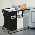 Easy-Access Stackable Home Storage Bins – portable space-saving storage, 3 Section Laundry Basket Foldable Hamper Sorter with Oxford Bags Large Rectangular Laundry Hamper, designed for American homes, daily convenience and practical gifting