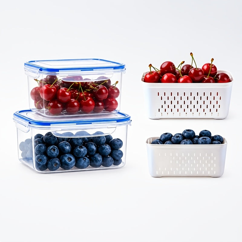 Smart 18/9/6/4pcs Refrigerator Storage Organizer – easy-access fridge organization, 18 9 6 4pcs Set Large Capacity Fruit Storage Containers with Removable Drain Colander, designed for American homes, daily convenience and practical gifting
