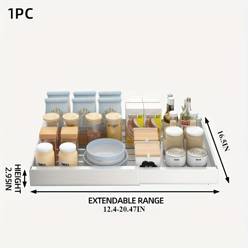 Home Organizer – versatile meal preparation, 1pc 2pcs Adjustable Pull-Out Cabinet Organizer Expands