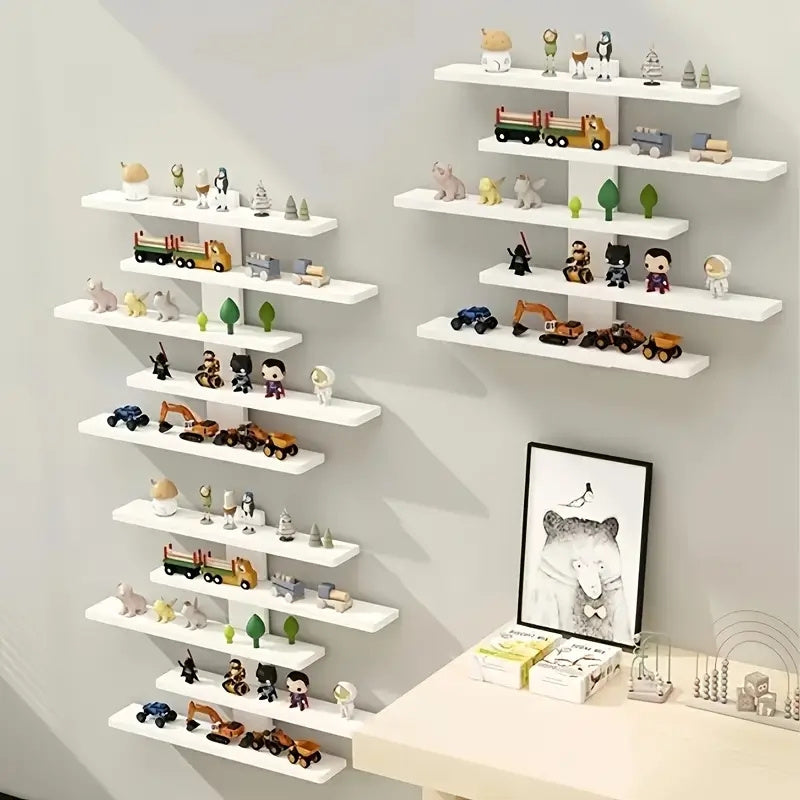 5-Tier Wall Shelves | Fiberboard Setup, Versatile Display Racks for Office And Home Decoration, Ideal for Holding Statues And Small Figurines, Shelf Decorative Pieces, Perfect Gifts for Thanksgiving And Christmas, Adjustable, Floating Shelves