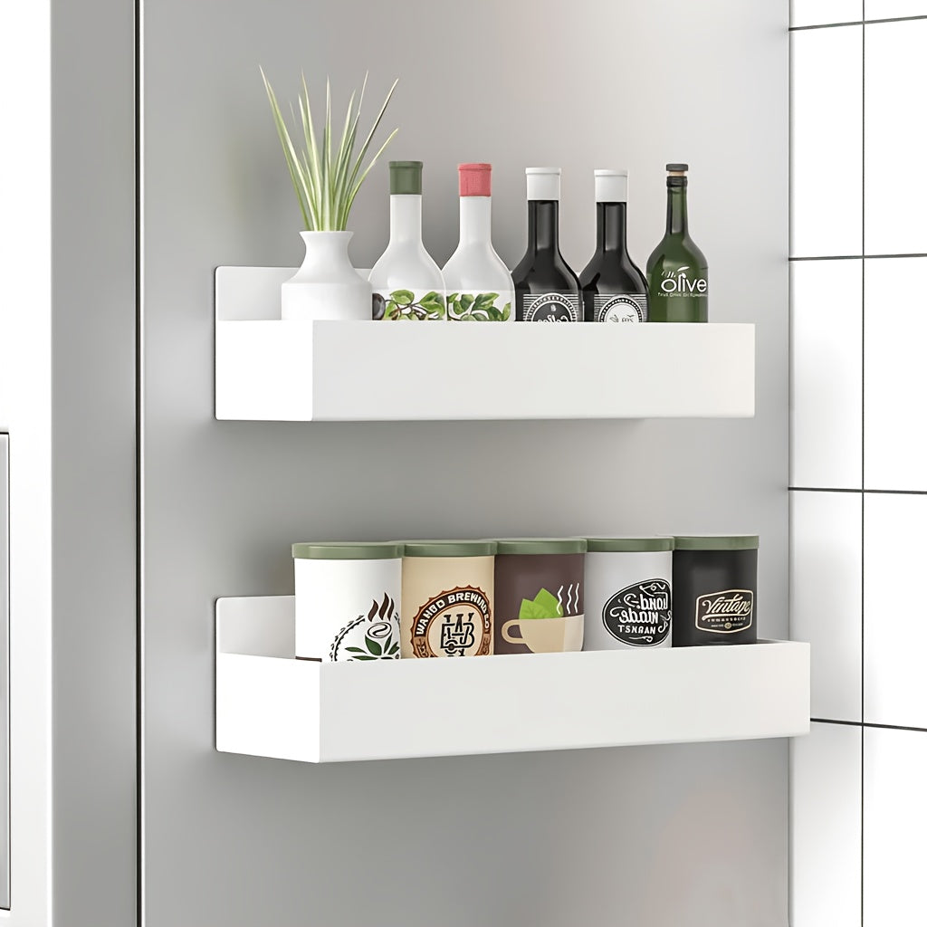 [Movable Metal Storage Rack] 2/4 Movable Metal Refrigerator Magnetic Storage Rack, Multi-Purpose Kitchen Bathroom Storage Box, Space-Saving Multi-Functional Organizer, Easy Appearance