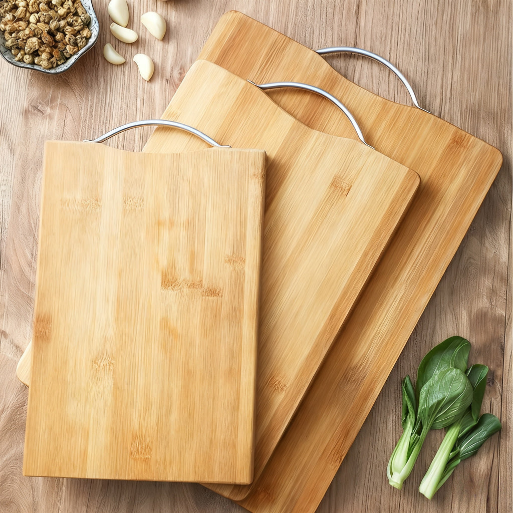 2-Pack Bamboo Cutting Boards Set 12.6X8.66inch And 15.75X11.02inch Dual Size Kitchen Chopping Boards for Food Prep