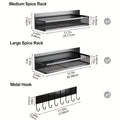 Premium 3 Pack Adjustable Home Storage Rack – durable multi-purpose storage, Magnetic Spice Rack for Refrigerator 3 Pack Magnetic Shelf Moveable Fridge Organizer with 8-Hook, designed for American homes, daily convenience and practical gifting