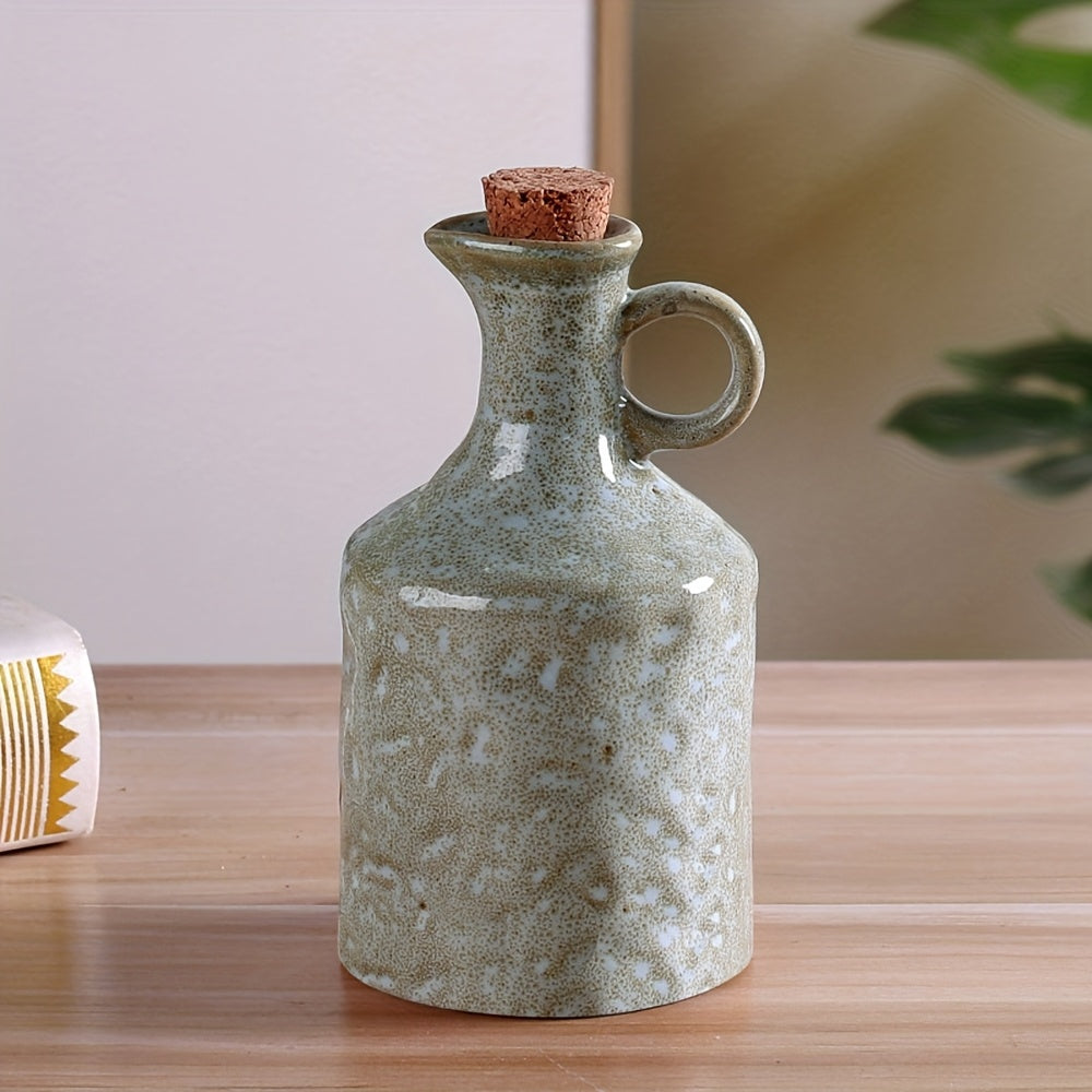 Compact Reusable Drinkware Set – easy-access beverage storage, Ceramic Oil Container in European Design Featuring a Cork Stopper Vintage Vinegar Bottle Soy, designed for American homes, daily convenience and practical gifting
