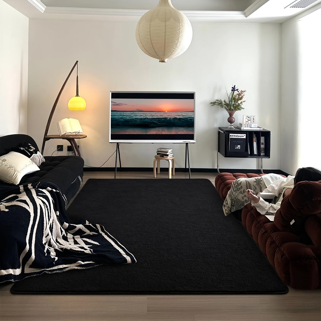 Soft Area Rug – Large Plush Carpet Suitable for Living Room & Bedroom - Soft Fluffy Floor Mat with Plush Pile, Machine Washable Non-Slip, Large Rectangular Indoor Carpet for Home Dorm Office