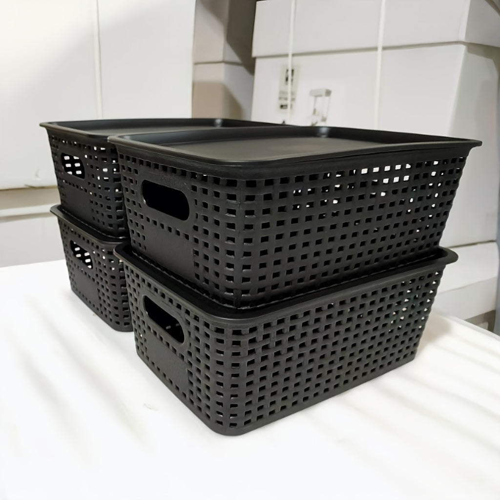 Storage Bins – 2pcs 4pcs 6pcs Multi-function Plastic Storage Basket with Lid Organizing
