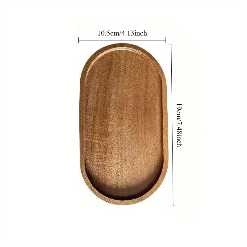 Smart 1pc Home Storage Organizer – space-saving everyday organization, 1pc Natural Wood Serving Tray Dessert Plate - Multi-Purpose Acacia Wood Snack Platter with, designed for American homes, daily convenience and practical gifting