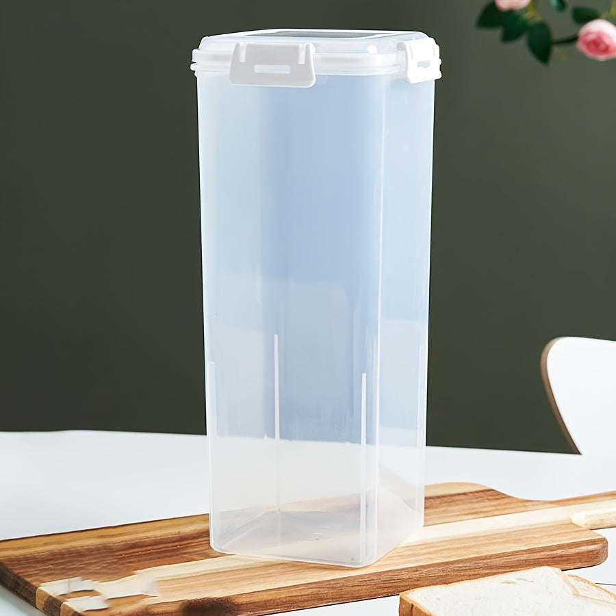 1pc Plastic Bread Box with Flip Lid- Freezer Safe Rectangular Bread Storage Container, Reliable Sealing, Suitable for Kitchen Freshness- Upgraded Locking Bread Storage Box