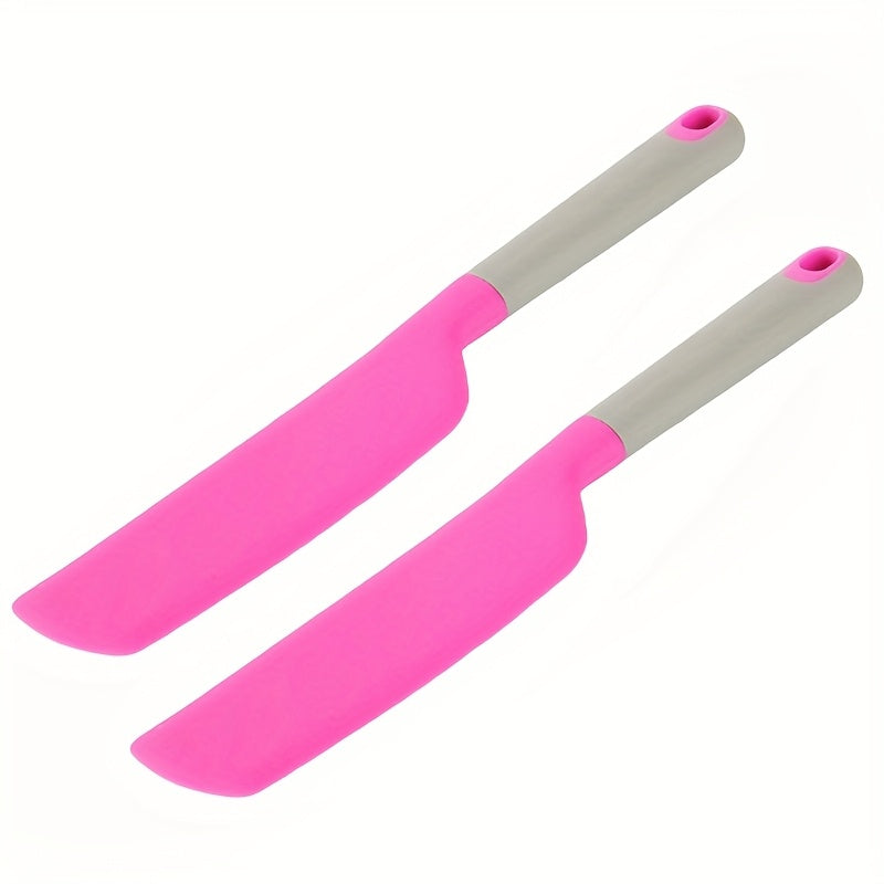 Kitchen Essential – 2pcs Large Silicone Spatula- Non Stick, Heat-resistant Kitchen Scraper, Kitchen Supplies, Kitchen Accessories, Christmas Gift, Suitable for Cooking and Baking, Easy to Mi