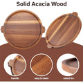 Smart Home Storage Organizer – space-saving everyday organization, Charcuterie Boards Acacia Wood Serving Tray with Handles 13 Round Decorative Ottoman Coffee Table, designed for American homes, daily convenience and practical gifting