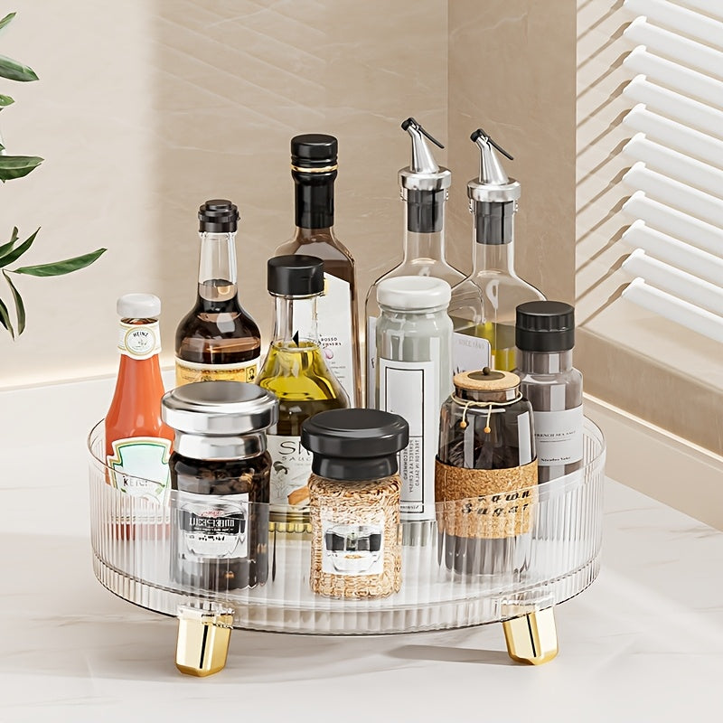 1/2pcs Transparent Perfume Storage Box, 360° Rotating Cosmetic Storage Box, Bathroom Cosmetic Storage Box Countertop, Large Capacity Cosmetic Display Box, Closet Storage Rack, Suitable For Cosmetics, Perfume, Seasoning Bottles