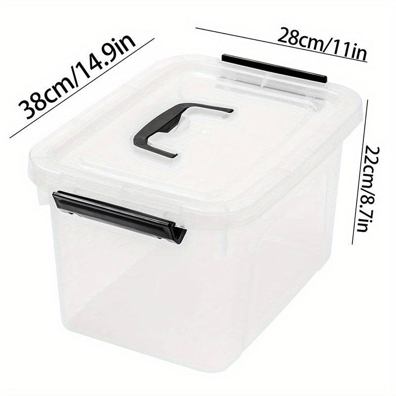 Plastic Storage Bins with Lids and Handle, Clear Plastic Latching Box for Storage, Stackable Storage Containers for Organizing, Multi-Purpose