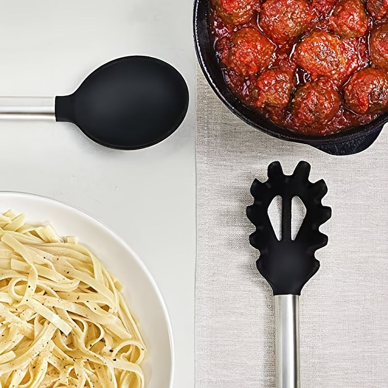 Kitchen Essential – 33pcs Silicone Kitchen Utensil Set | Heat-resistant, Suitable for Non-stick Cookware, Black Stainless Steel Handle, Includes Brush Set, Small Kitchen Tools, Ideal Father'