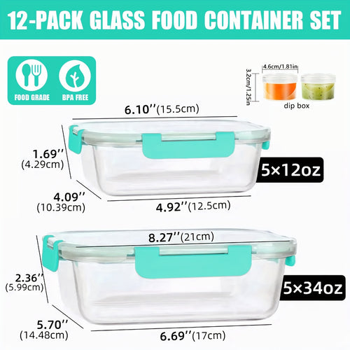 12-Piece Glass Food Storage Container Set – view 2