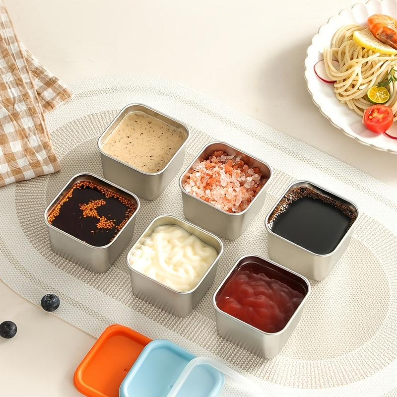 Space-Saving 6pcs Airtight Food Storage Containers – leak-resistant reusable meal prep, 6pcs with Plastic Lid Reusable Sauce Container with Locking Lid - Square Dish for, designed for American homes, daily convenience and practical gifting