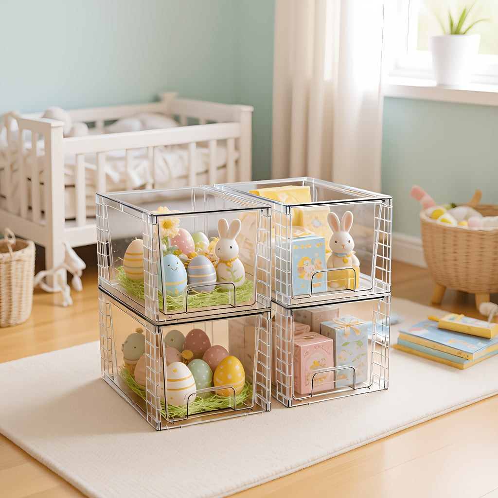 Heavy-Duty Pull-Out Cabinet Organizer – smooth-access cabinet organization, 2 4 6 8 Packs Drawer Style Storage Cabinet Stackable Storage Drawers Easily Assemble, designed for American homes, daily convenience and practical gifting