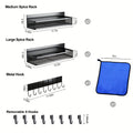 Refrigerator Magnetic Spice Rack, 3/5-Pack Magnetic Rack, Movable Refrigerator Storage Box, Spice Storage Box with 8 Hooks for Kitchen Use