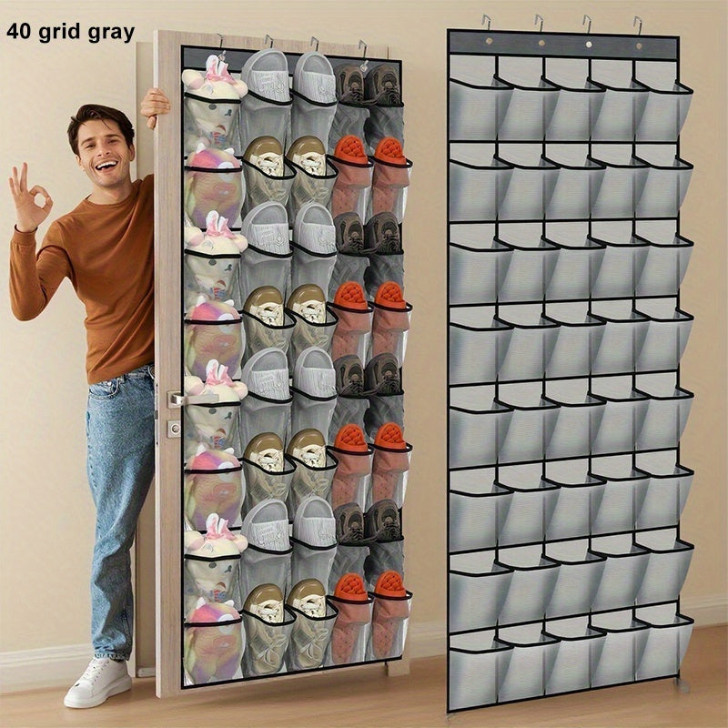 Heavy-Duty Home Storage Organizer – space-saving everyday organization, 40 Pocket Door Hanging Organizer with Slip Hooks - Heavy Duty Fabric Mesh Storage, designed for American homes, daily convenience and practical gifting