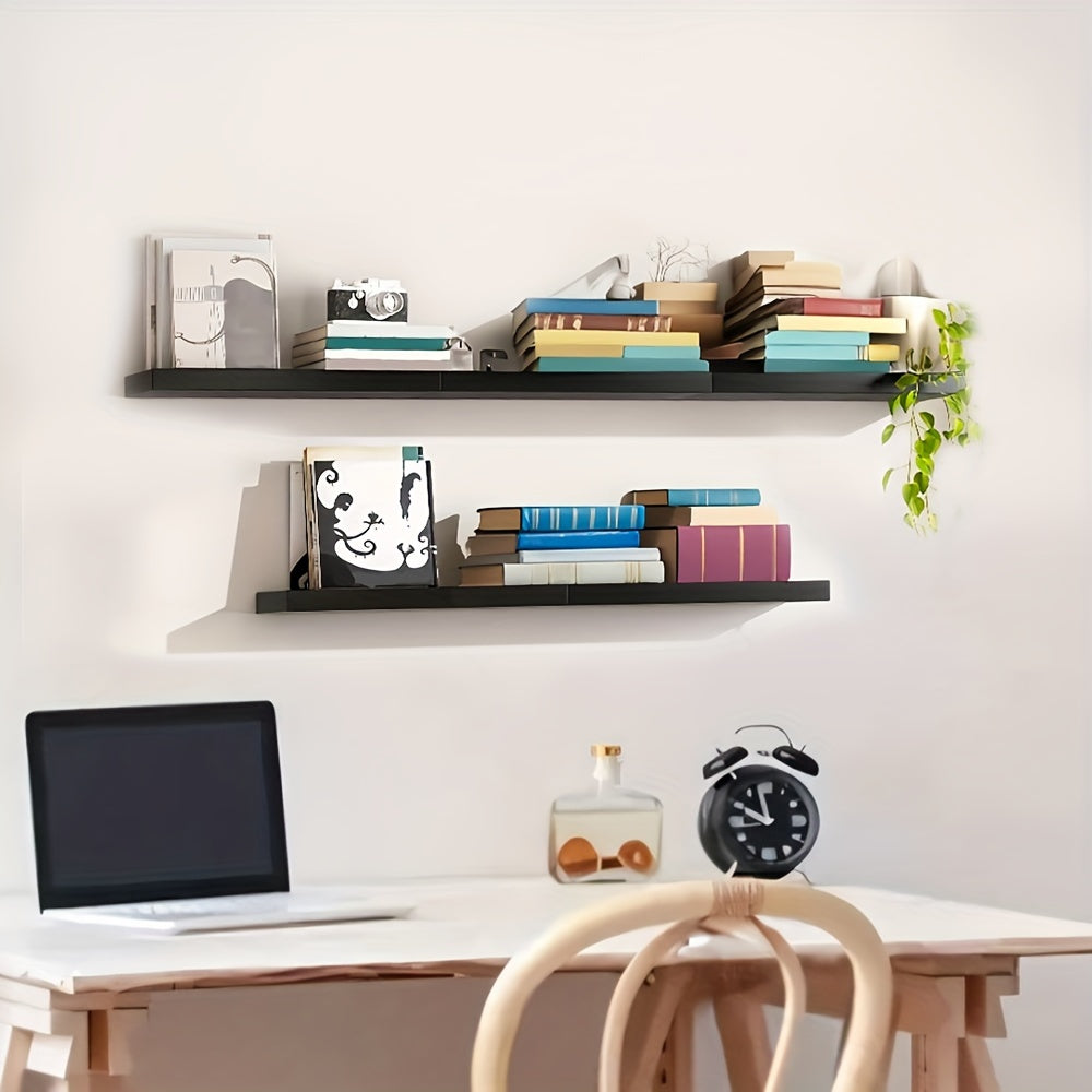 Kitchen Essential – TOMNK 5pcs Floating Shelves for Wall, Black Wall Mounted Shelves for Room Decor, Wall Dresser, Bathroom Storage And Additions, Living Room, Bedroom, Kitchen, Office Decor