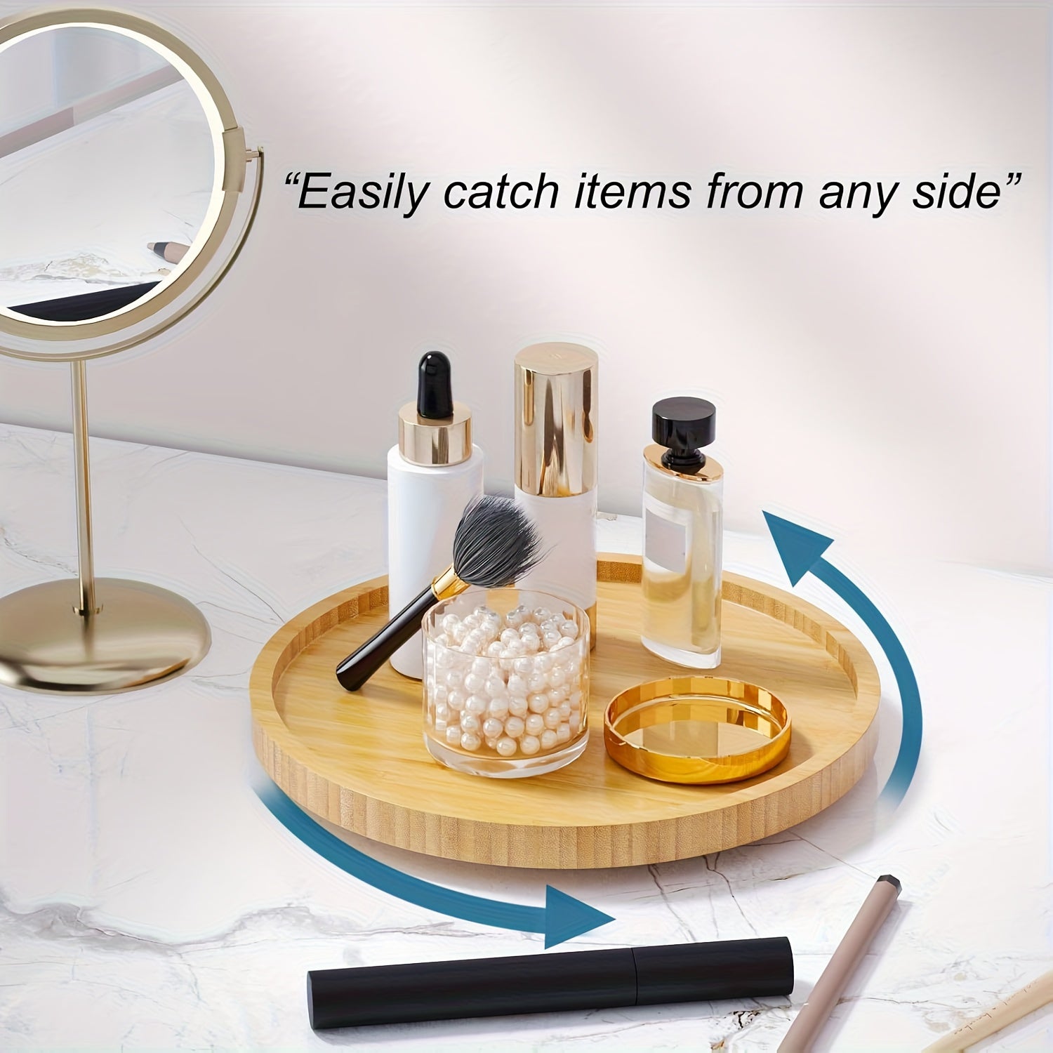 Compact Adjustable Home Storage Rack – durable multi-purpose storage, Homerays 9-Inch Non-Slip Lazy Susan Organizer - Spinning Spice Rack Featuring a Wooden Turntable, designed for American homes, daily convenience and practical gifting