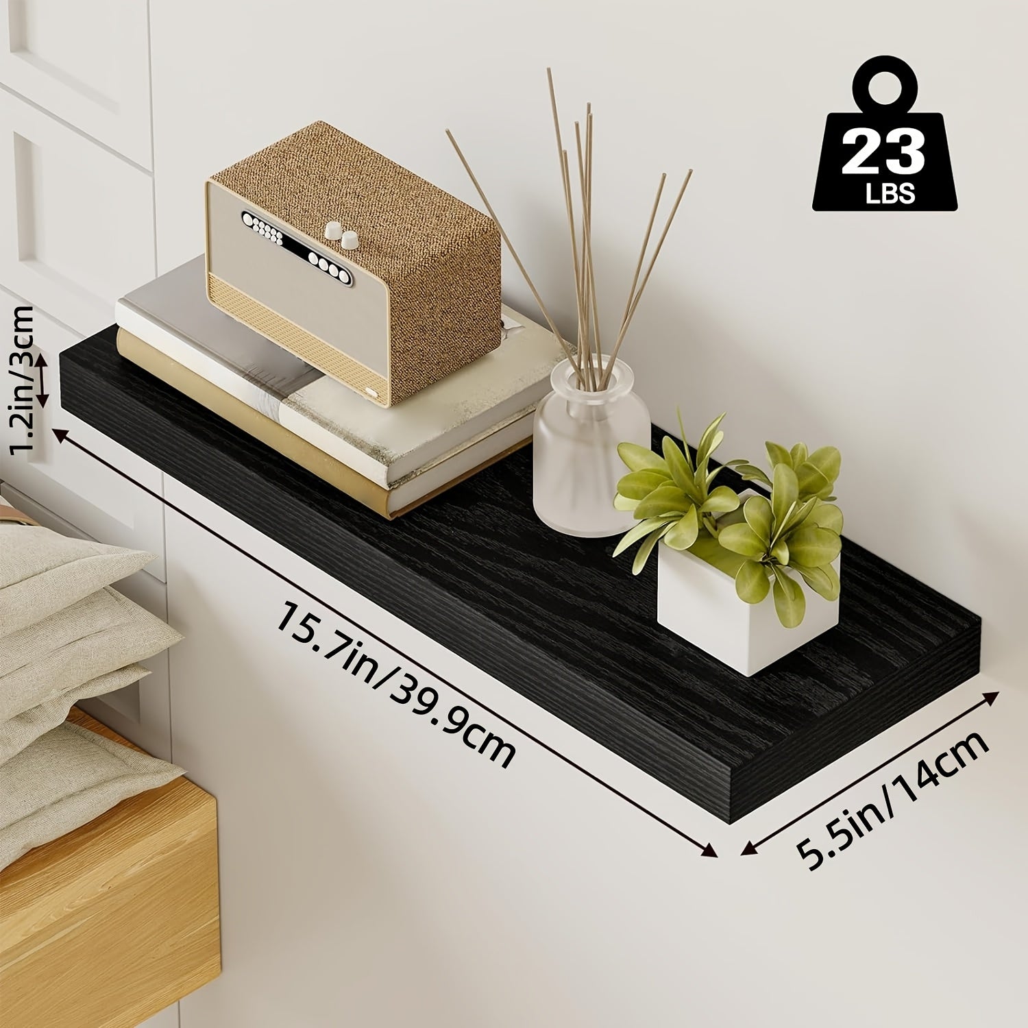 Home Living Essential – TOMNK 2 4 6pcs Set Floating Shelves 15 7-inch 19 7-inch 22-inch Wooden