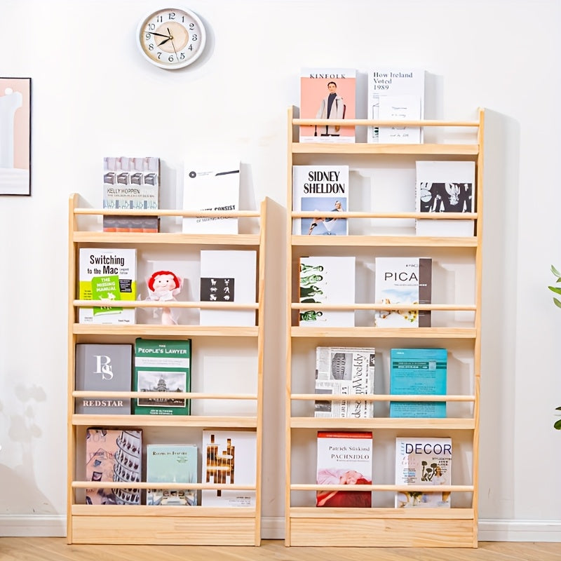 Home Storage Organizer – Creative Design, Ultra-Narrow Solid Wood Bookshelf, Bookcase, No Paint And Zero Formaldehyde, Wall-Mounted Bookshelf, Over-The-Door Bookshelf, Multi-Layer Shelf, Spa