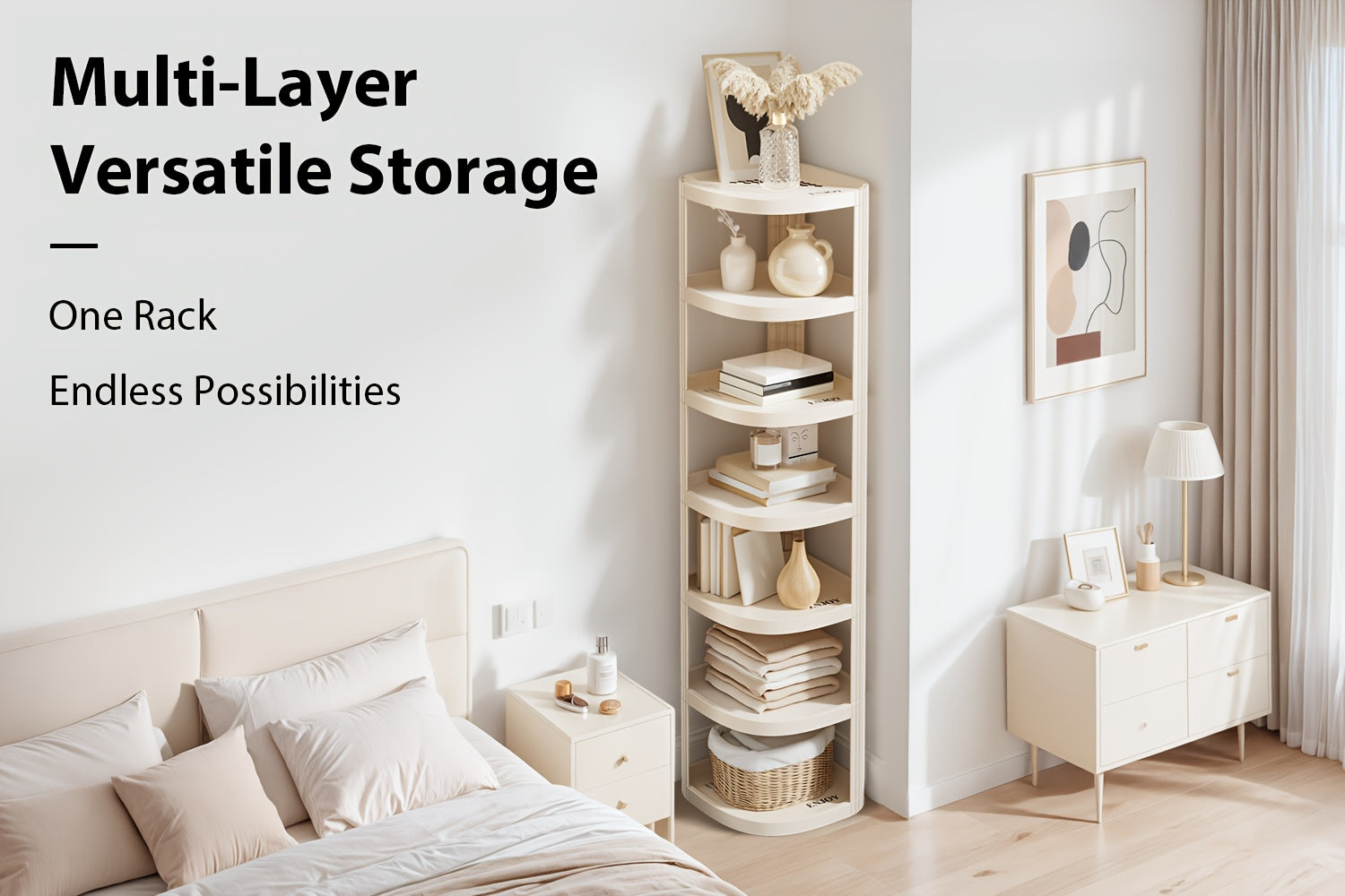 7/9 Tier Multipurpose Corner Shelves, Space-Saving Sturdy Storage Rack, Easy Install No-Drill Organizer, Stackable Shoe Holder for Bathroom Kitchen Entryway Closet
