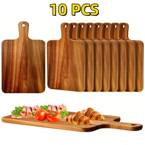10-Piece Acacia Wood Serving Board Set
