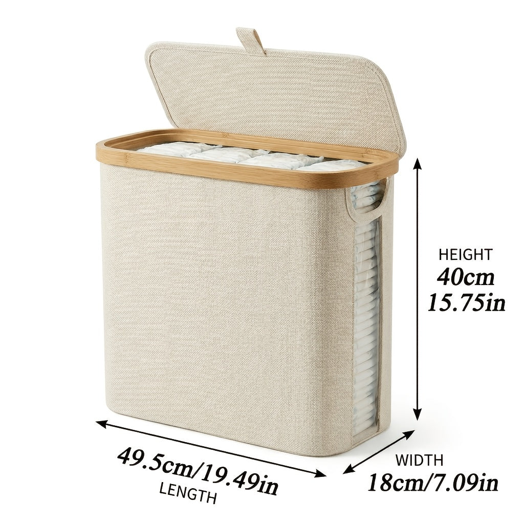 Easy-Access 1/2pcs Stackable Storage Drawer – smooth-access cabinet organization, 1 2pcs Lightweight Foldable Bamboo Border Storage Organizer Water-resistant Damp-proof Space-saving Fits Drawers Narrow, designed for American homes, daily convenience