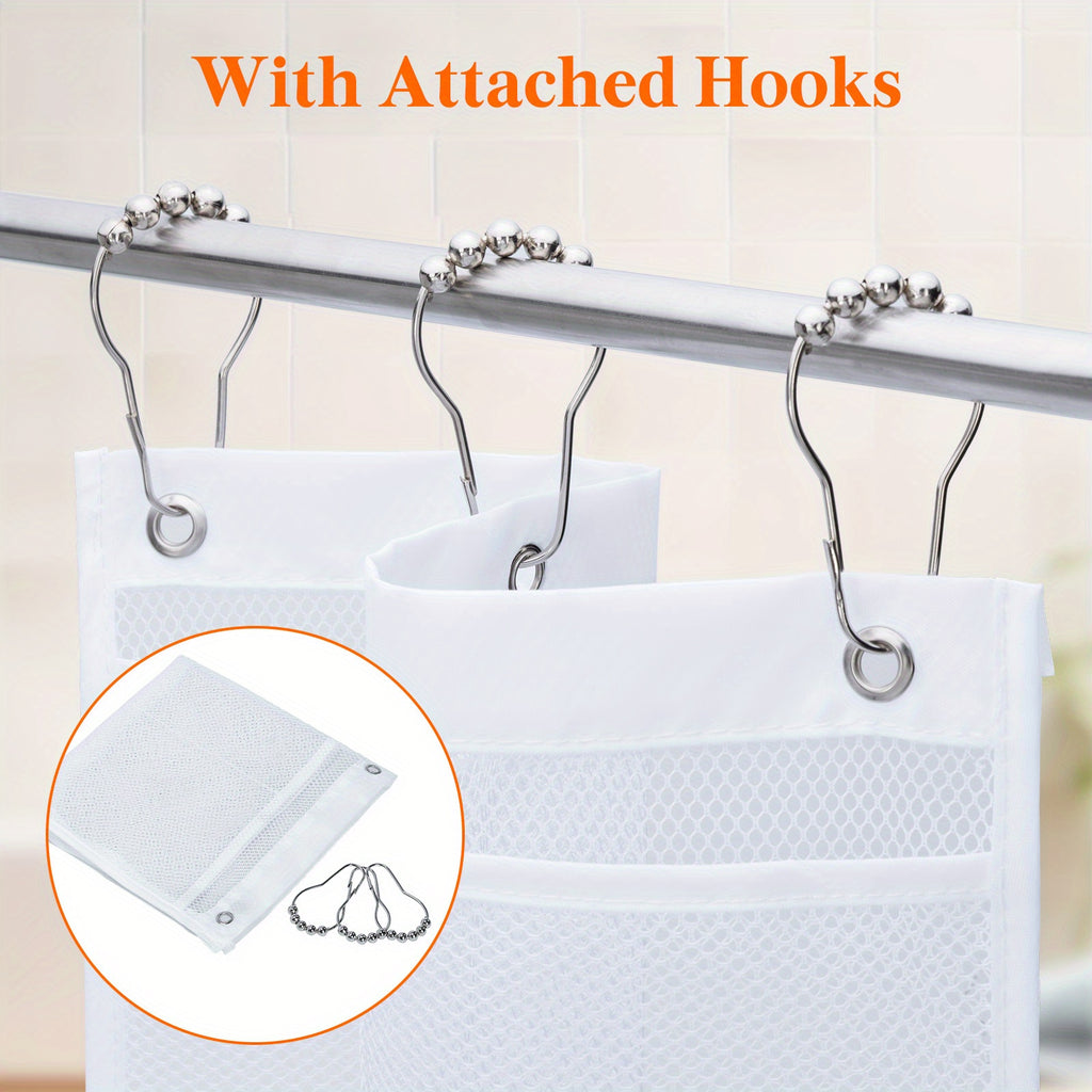 Mesh Shower Caddy, Hanging Shower Organizer with Quick Drying Mesh, Portable Space Saving Bathroom Organizer to Shampoo, Hold Soap and Cruise Ship Essentials, White, 1/2/3/4pcs