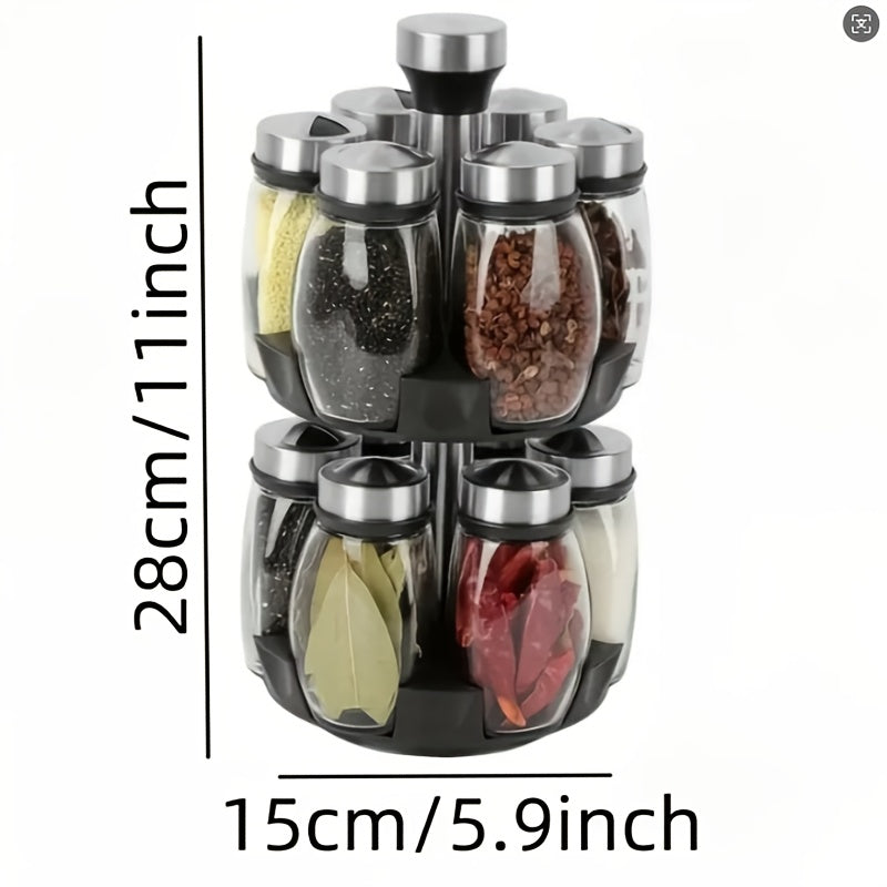 Versatile Airtight Storage Jar Set – clear reusable pantry storage, 7 in 1 14-In-1 Seasoning Bottle Rotating Seasoning Bottle Kitchen Supplies Hotel Household Seasoning, designed for American homes, daily convenience and practical gifting