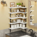 Space-Saving 5/6pcs Adjustable Home Storage Rack – durable multi-purpose storage, TOMNK 5 6pcs Heavy-Duty Rustic Wood Corner Floating Shelves Suitable for for Wall-Mounted Storage, designed for American homes, daily convenience and practical gifting