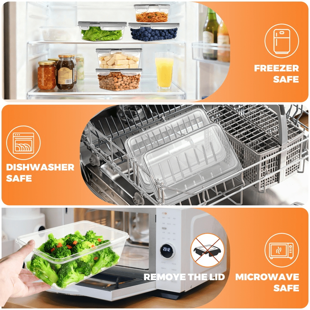 Versatile 50/24/12pcs Refrigerator Storage Organizer – easy-access fridge organization, 50 24 12pcs 25 12 6pcss Lid 25 12 6pcss Transparent Stackable Outdoor Food, designed for American homes, daily convenience and practical gifting