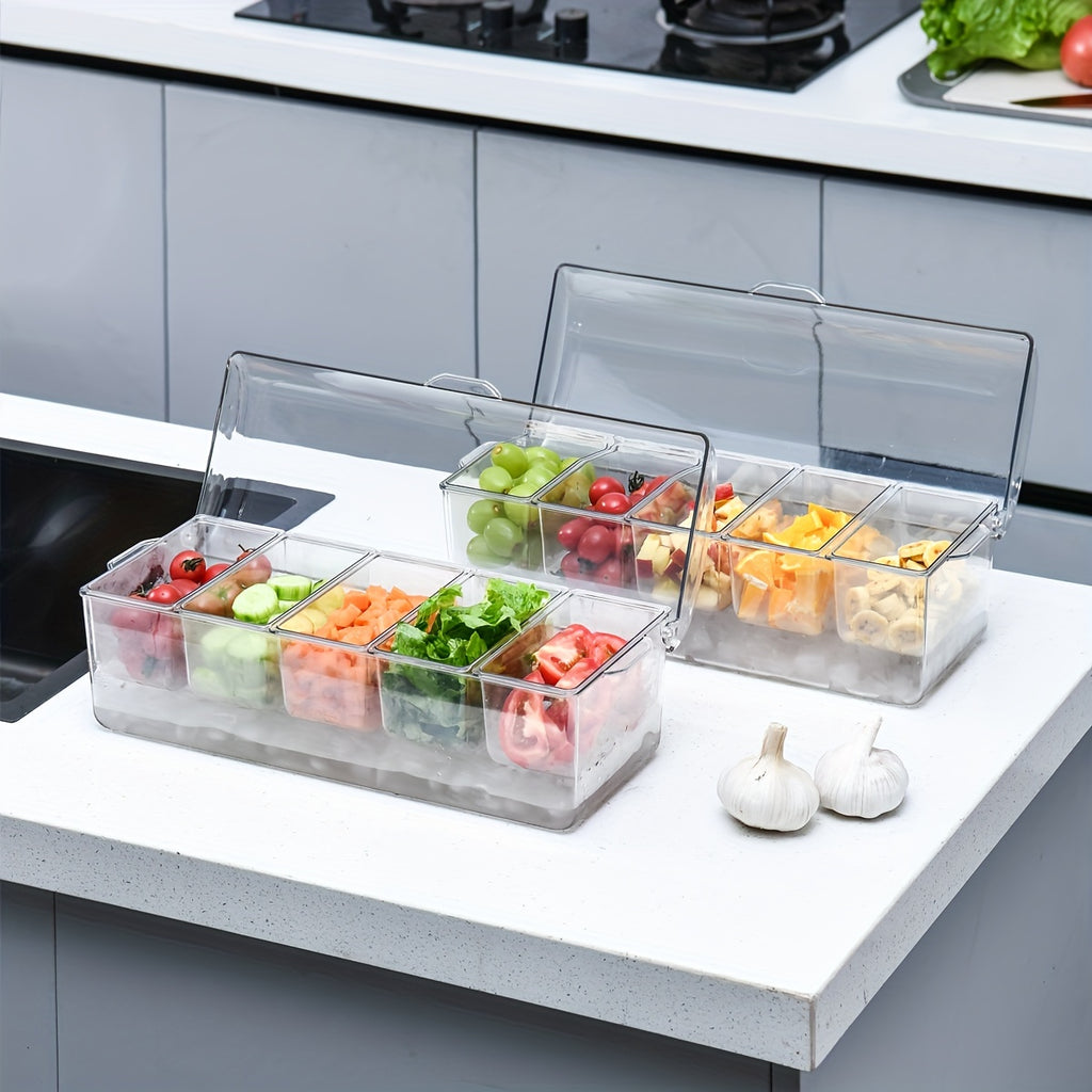 Space-Saving 1pc Glass Spice Jar Set – clear reusable pantry storage, Spice Jar Refrigerator 1pc Spice Jar Refrigerator Fruit Transparent Tray Refrigerated Seasoning Box with, designed for American homes, daily convenience and practical gifting