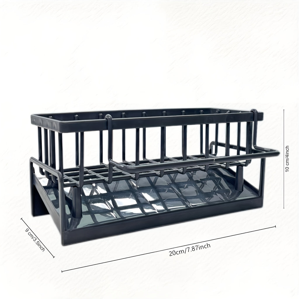 Kitchen Essential – Kitchen Sink Caddy with Drainage, Kitchen Sink Organizer with Removable Brush Holder, Sink Caddy with Drainage for Dishwashing Brush, Sponge, Soap And Scrubbing Additions