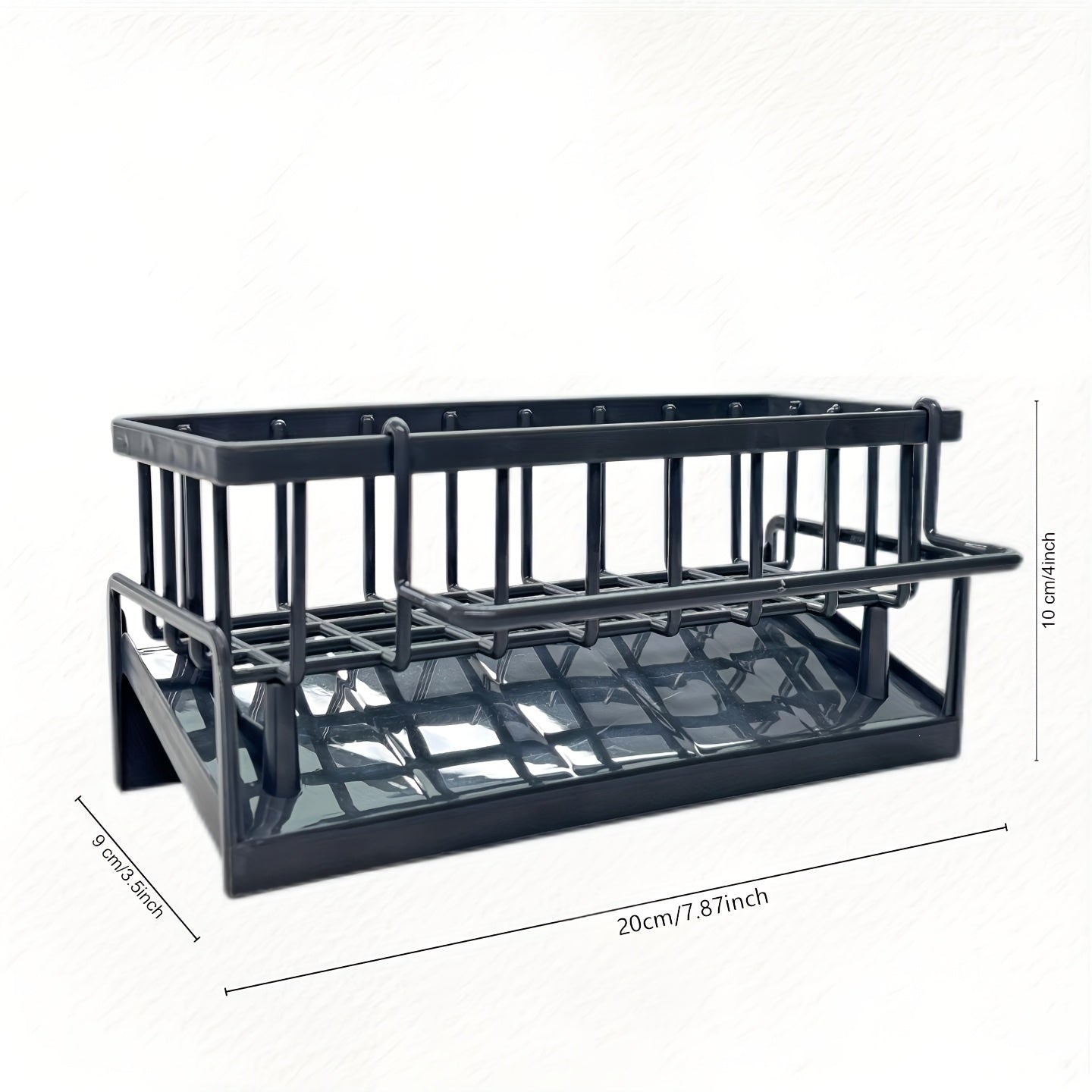 Kitchen Essential – Kitchen Sink Caddy with Drainage, Kitchen Sink Organizer with Removable Brush Holder, Sink Caddy with Drainage for Dishwashing Brush, Sponge, Soap And Scrubbing Additions