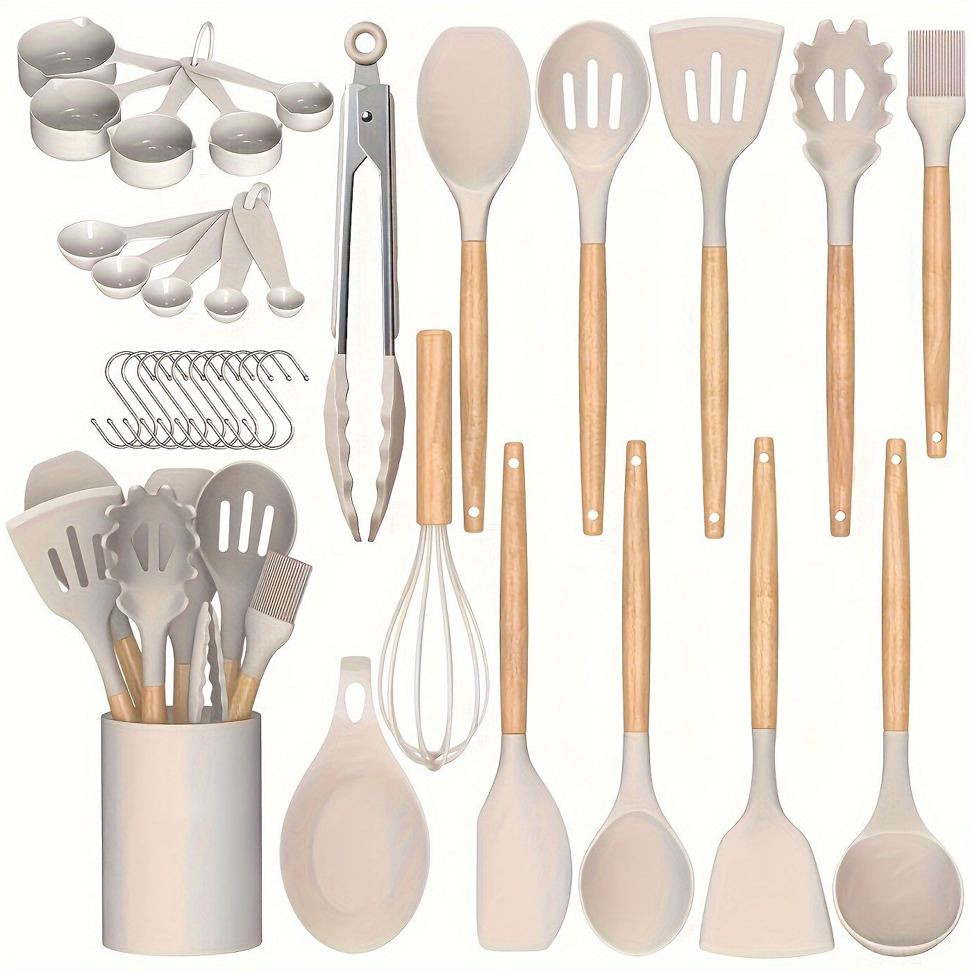 Kitchen Tools – 33pcs/set, Silicone Utensil Set, Kitchen Utensil Set, Safety Cooking Utensils Set,