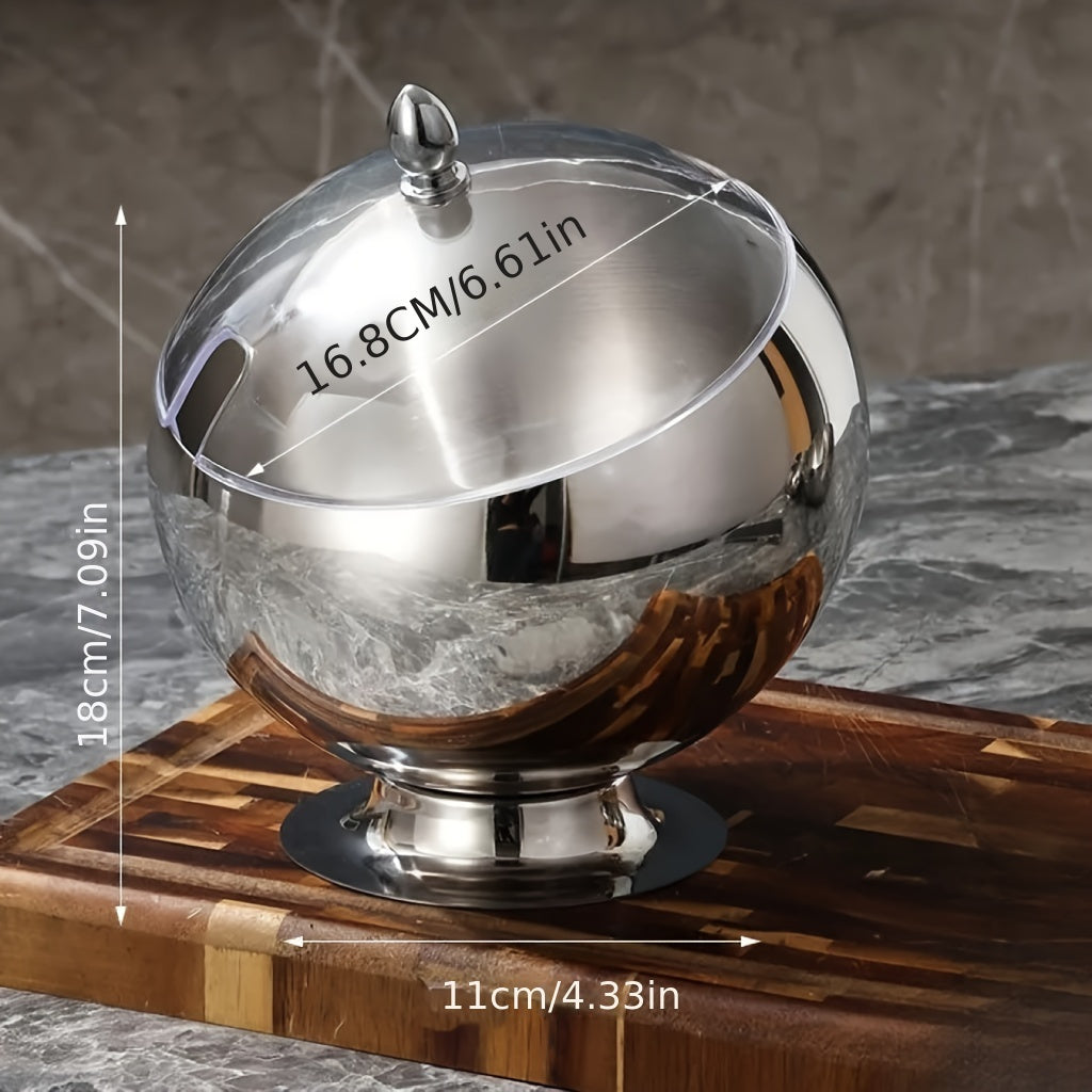 Stainless Steel Slanted Edge Bowl with Base and Lid - Aesthetic Serving Bowl for Condiments, Spices, and Nuts - Food-Safe, Durable, and Versatile for Home and Restaurant Use, Restaurant Tableware | Modern Kitchenware | Durable Kitchen Item