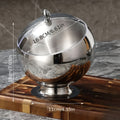 Stainless Steel Slanted Edge Bowl with Base and Lid - Aesthetic Serving Bowl for Condiments, Spices, and Nuts - Food-Safe, Durable, and Versatile for Home and Restaurant Use, Restaurant Tableware | Modern Kitchenware | Durable Kitchen Item