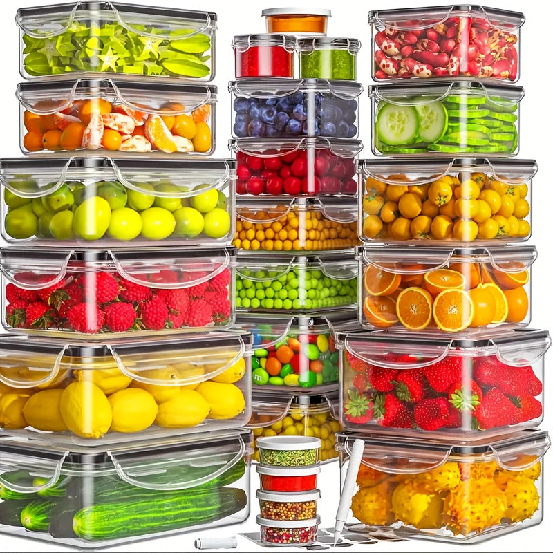 Compact 40pcs Airtight Food Storage Containers – leak-resistant reusable meal prep, 40pcs 20pcs Containers 20pcs Lids 10pcs 5pcs Containers 5pcs Lids Food Storage Container with, designed for American homes, daily convenience and practical gifting
