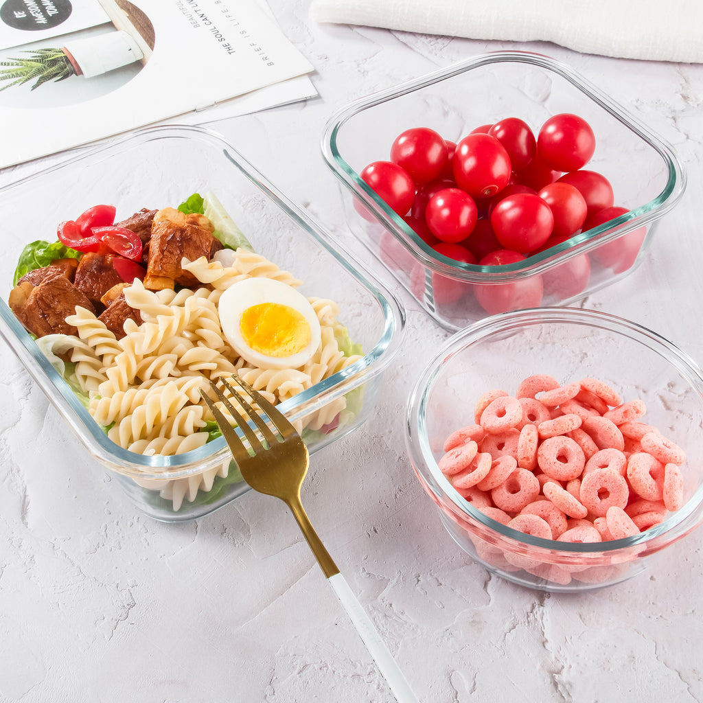 Easy-Access 12pcs Glass Meal Prep Container Set – leak-resistant reusable meal prep, 12pcs Glass Food Storage Containers with Lids Meal Prep Pantry Kitchen Storage Containers for, designed for American homes, daily convenience and practical gifting
