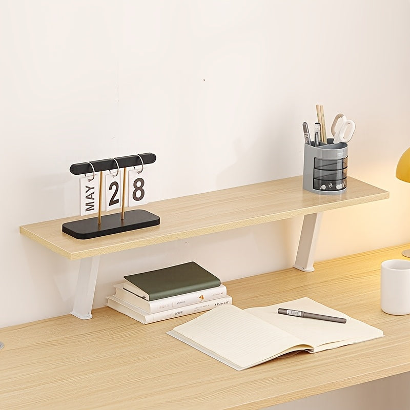 Compact 1pc Adjustable Home Storage Rack – durable multi-purpose storage, 1pc White Wooden Floating Desk Shelf - Rectangular No-Drill Countertop Organizer with Multiple Levels, designed for American homes, daily convenience and practical gifting