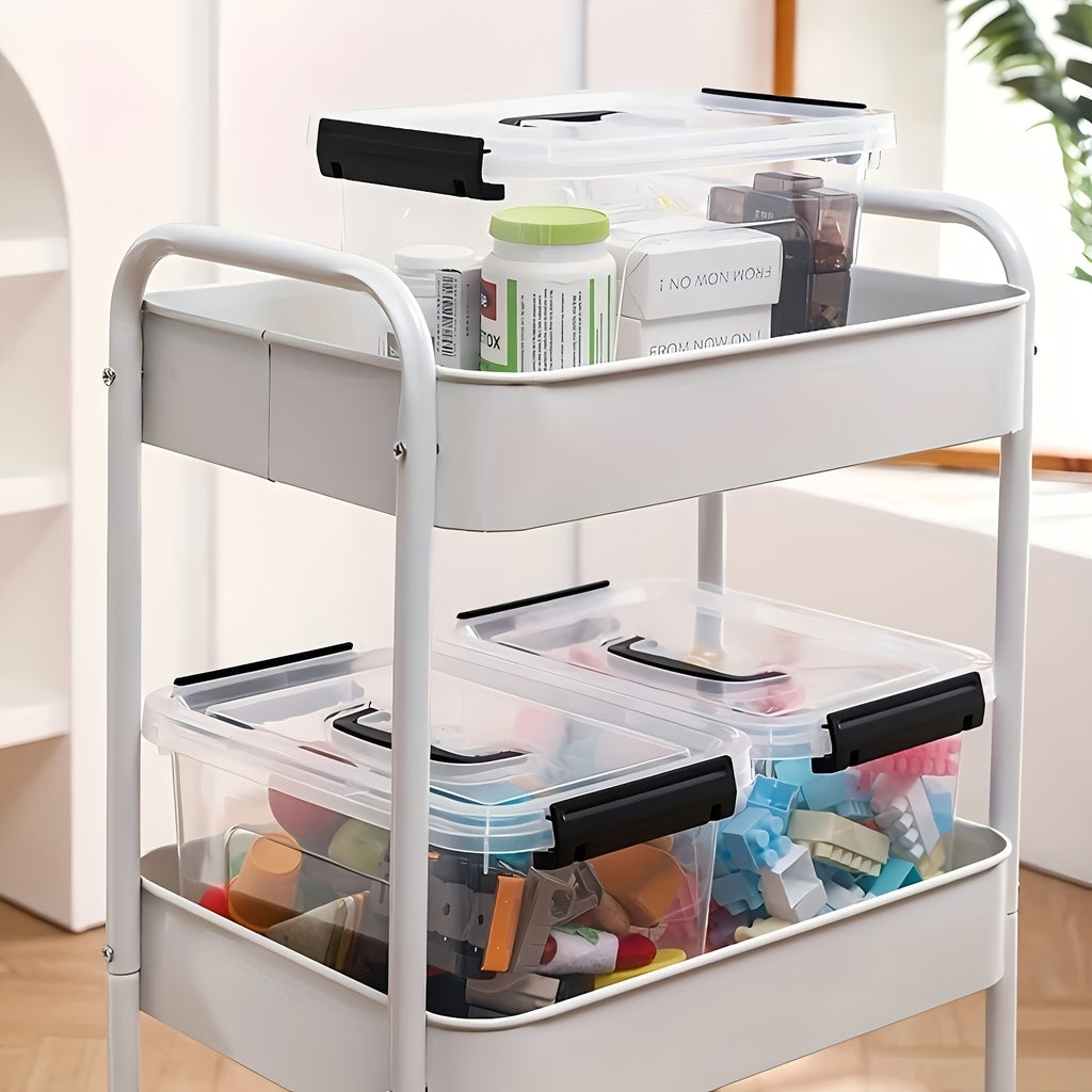 Easy-Access 6pcs Stackable Home Storage Bins – portable space-saving storage, 6pcs Stackable Transparent Plastic Large Capacity Storage Box Covered Storage Box - Suitable for, designed for American homes, daily convenience and practical gifting