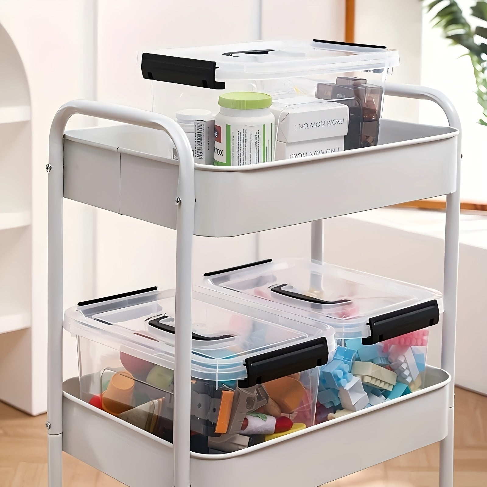 Easy-Access 6pcs Stackable Home Storage Bins – portable space-saving storage, 6pcs Stackable Transparent Plastic Large Capacity Storage Box Covered Storage Box - Suitable for, designed for American homes, daily convenience and practical gifting