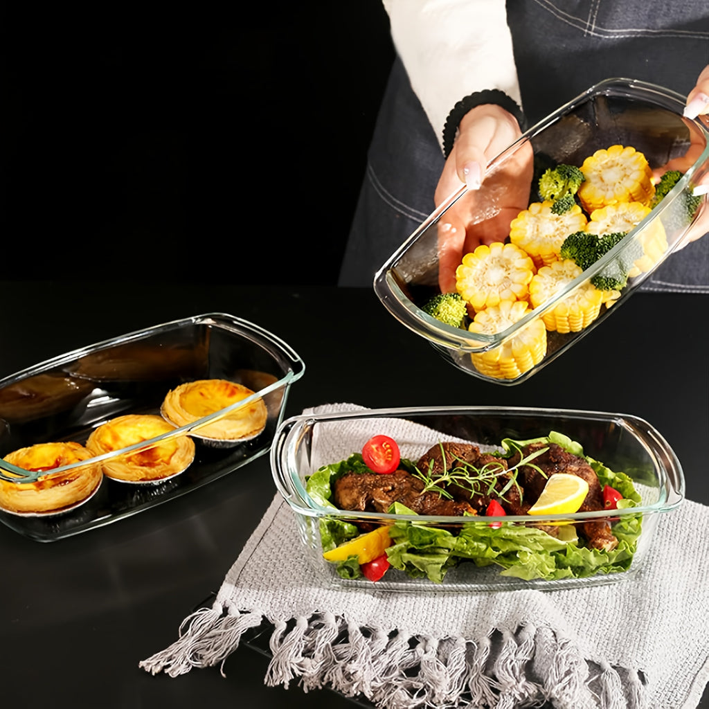 Easy-Access 4pcs Kitchen Baking Dish Set – oven-ready cooking and serving, 4pcs Glass Loaf Pan Set with Lids - Stackable 1 9 QT 62oz Glass, designed for American homes, daily convenience and practical gifting