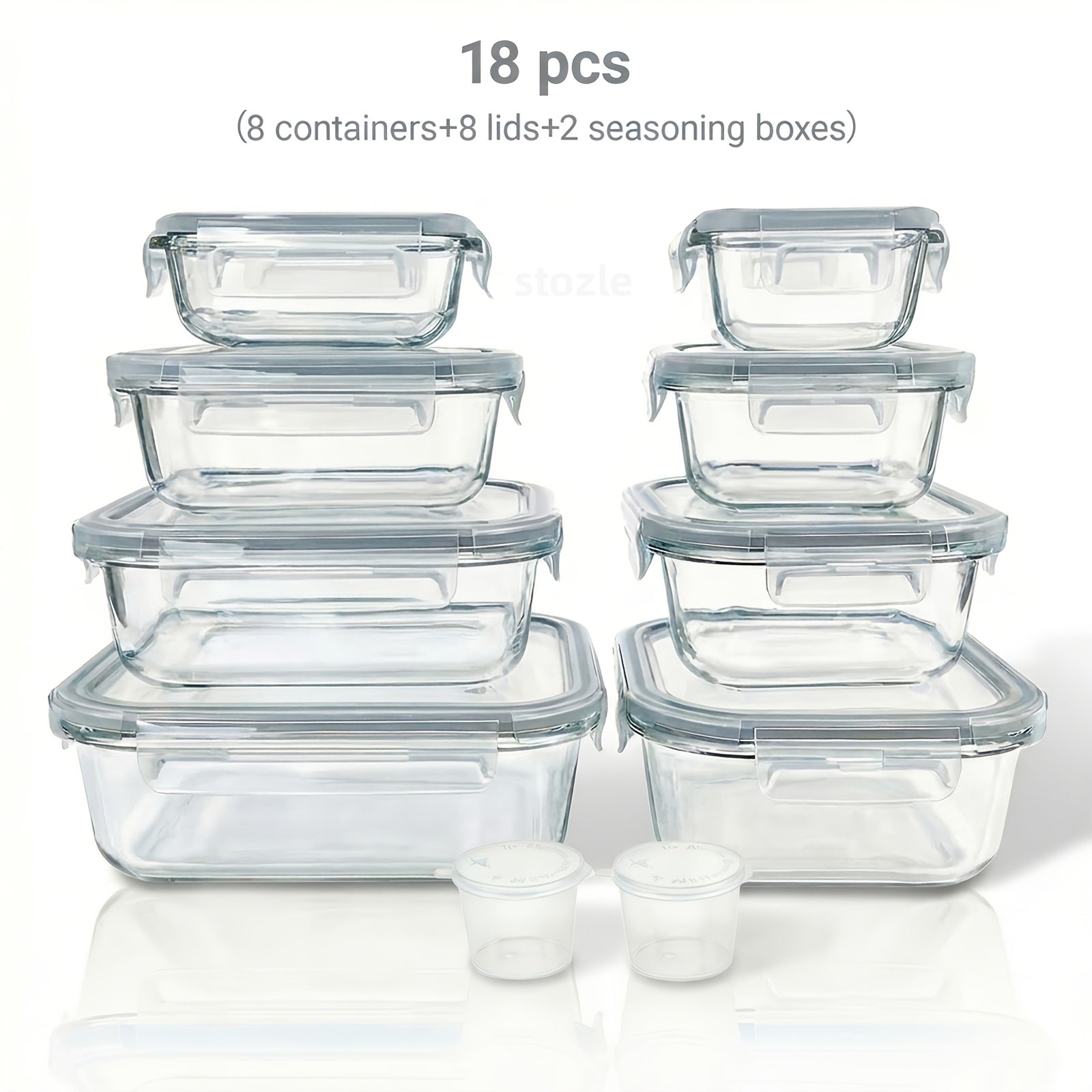 Kitchen Essential – [Glass Food Storage Set] 18pcs Sealed Glass Food Storage Gift Box Set, with Air Holes on The Lids, Perfect for Salads, Fruits, Vegetables And Sandwiches, Lunch Box | Seal