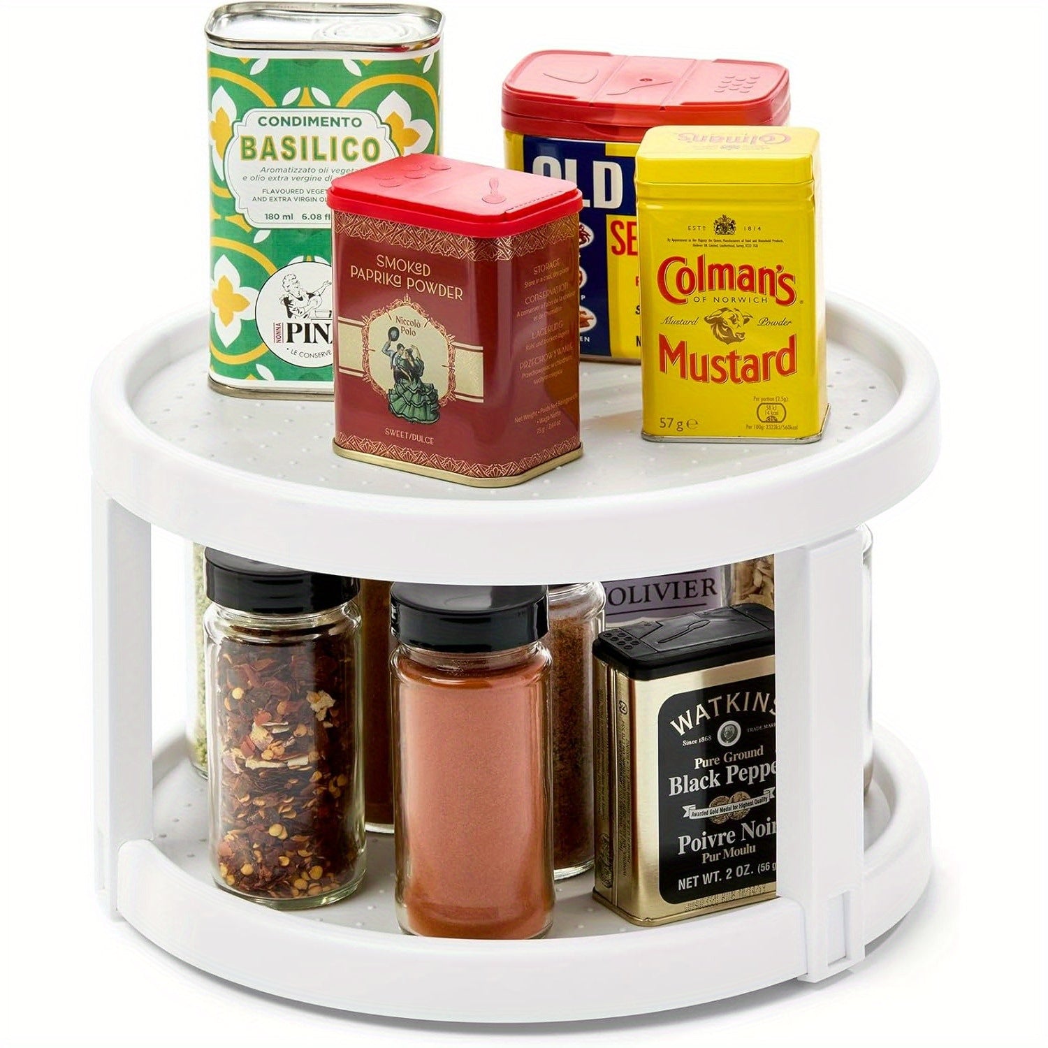 Premium Rotating Refrigerator Organizer – easy-access fridge organization, 2-Tier Plastic Basic Turntable for Kitchen Organization Nonslip Lazy Susan Cabinet Organizer with 2, designed for American homes, daily convenience and practical gifting