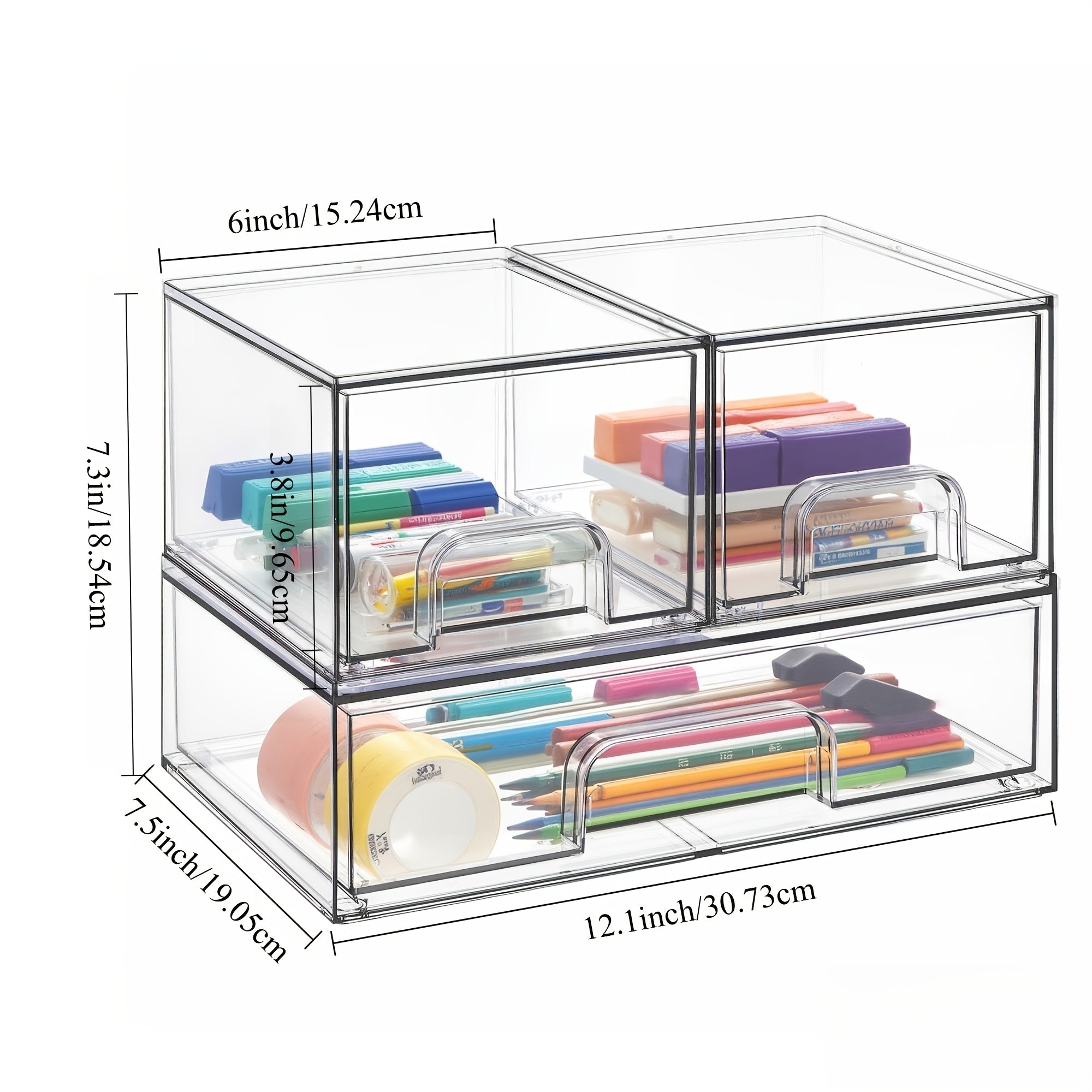 Premium Pull-Out Cabinet Organizer – smooth-access cabinet organization, Clear Stackable Plastic Organizer Bins for Makeup Cosmetics Beauty Supplies Great for Vanity Bathroom, designed for American homes, daily convenience and practical gifting