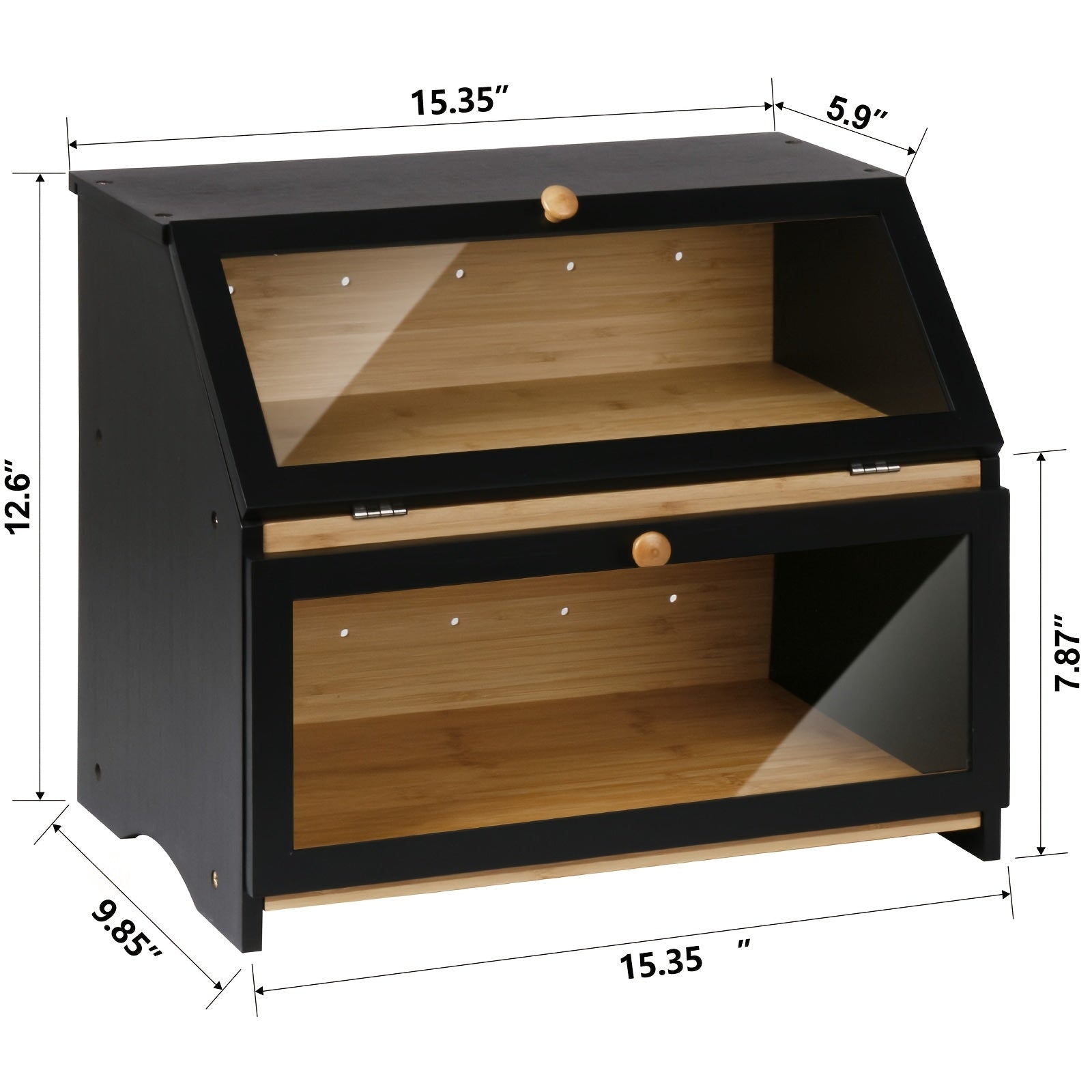 Premium Countertop Bread Storage Box – fresh-bread countertop organization, Double Layer Large Bread Box for Kitchen Counter Wooden Large Capacity Bread Storage Bin, designed for American homes, daily convenience and practical gifting