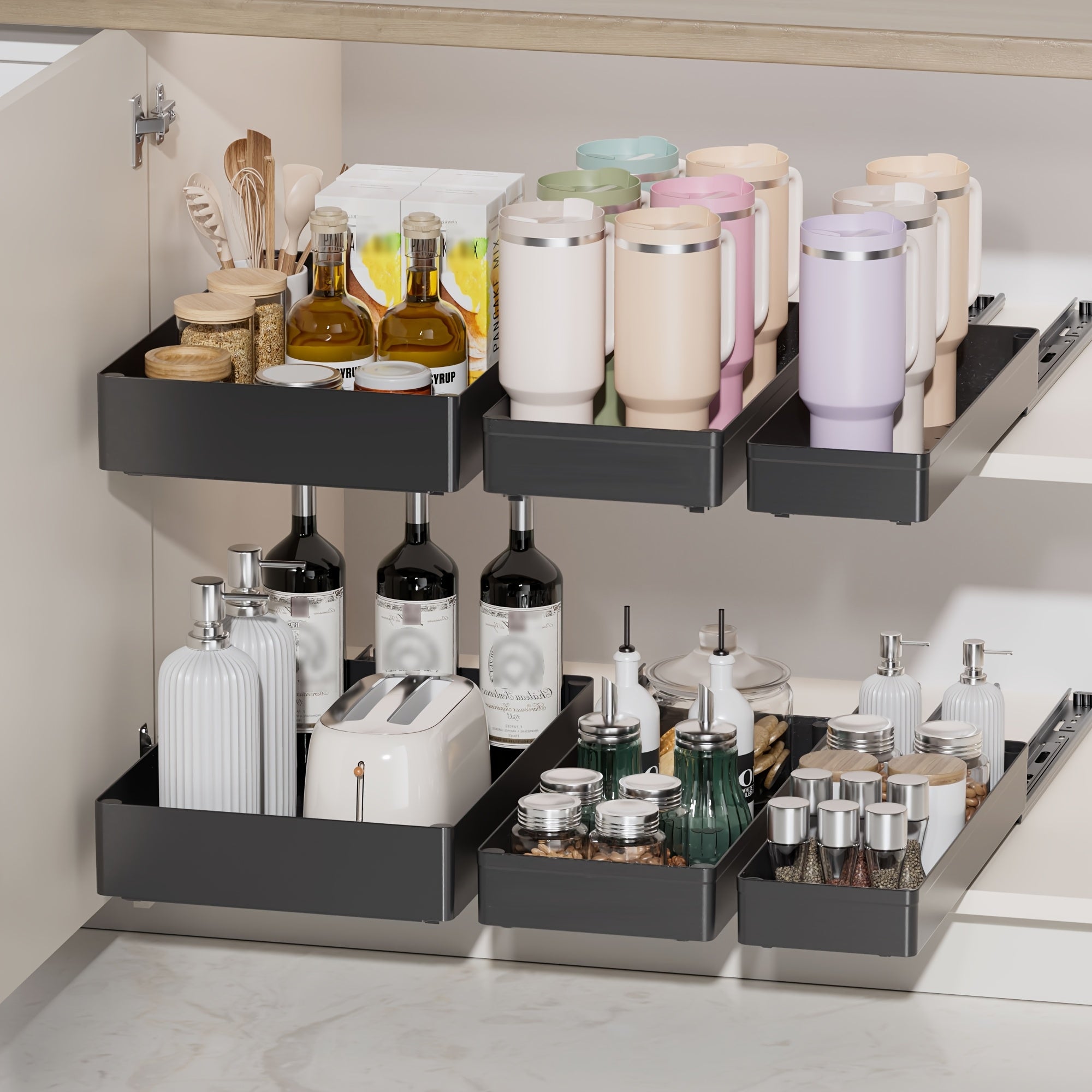 Home Organizer – 3 Pack 15 7 Deep Pull Out Drawers For Pull-Out Cabinet Organizer Slide Out